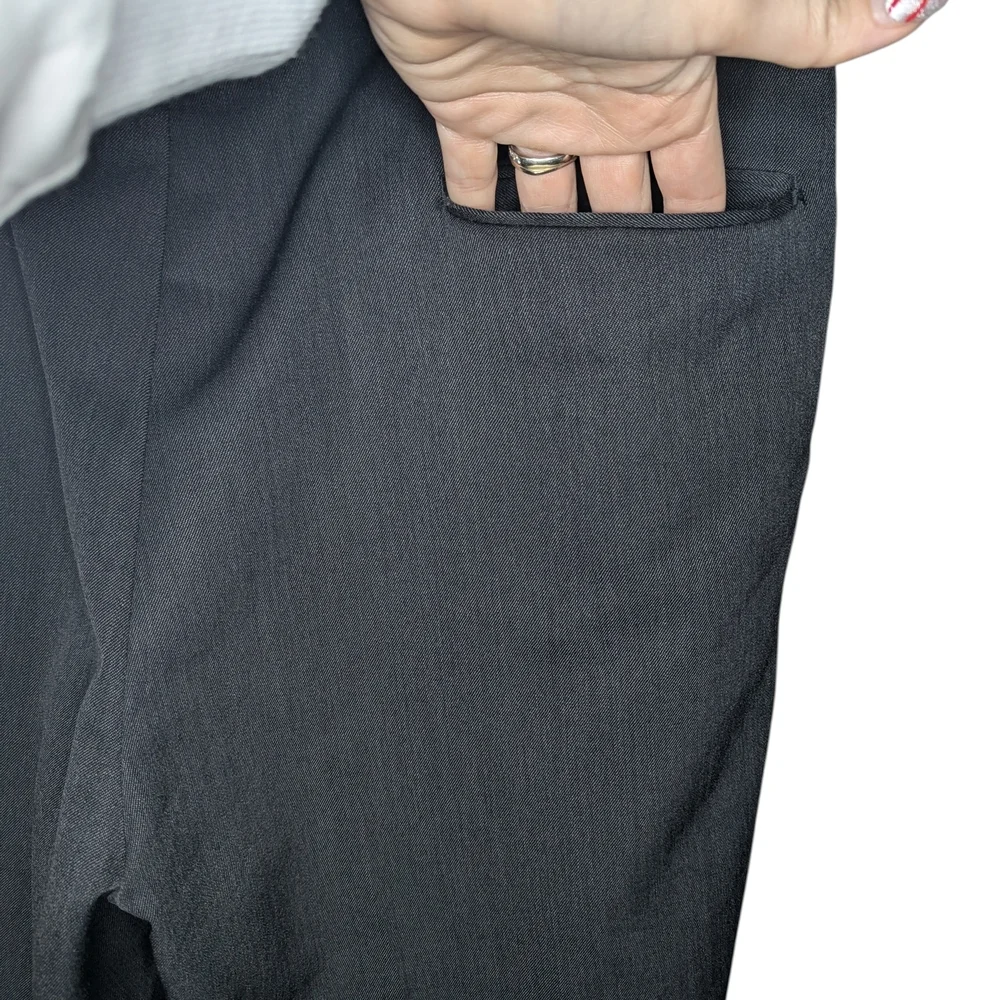 Ben Silver by Majer Dress Pants 34 X 27.5 Charcoal Gray USA Made Wool Pleated